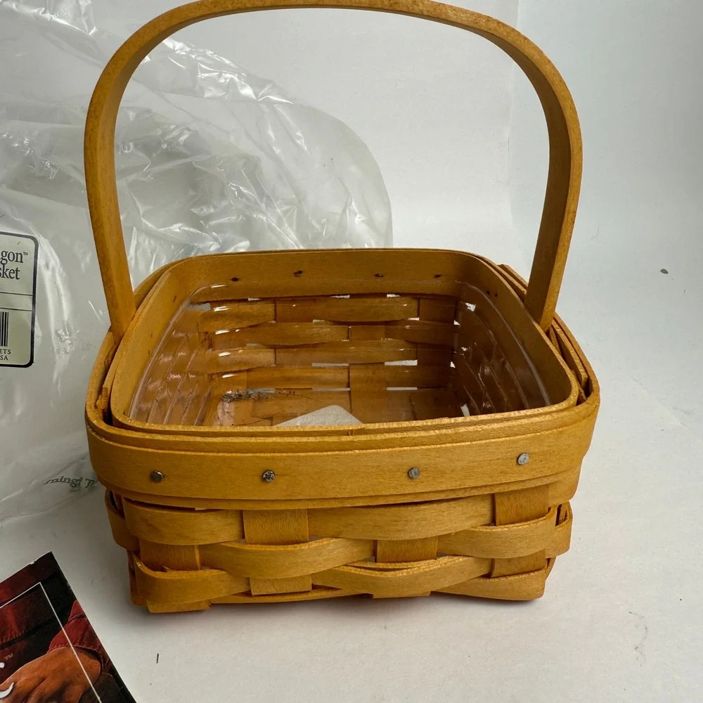 Longaberger Classic Tarragon Booking Basket 11830‎ with Plastic Protector Liner